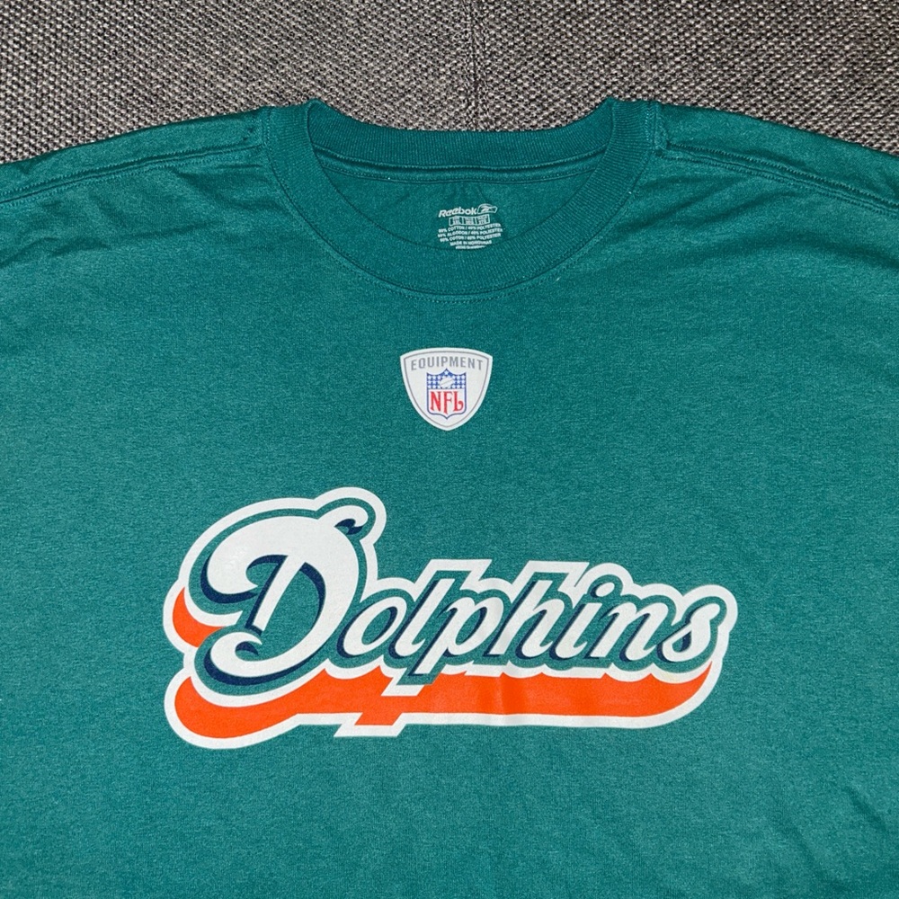 Vintage Y2K Reebok Teal Miami Dolphins NFL T-Shirt